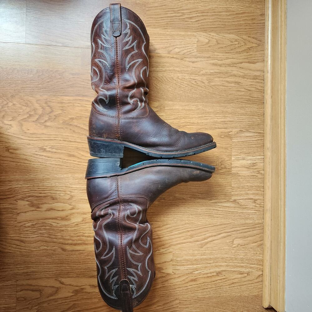 Double-H Leather Cowboy Boots Mens Size 9.5 D Pull On Work Western AG7 3282 - Picture 9 of 12